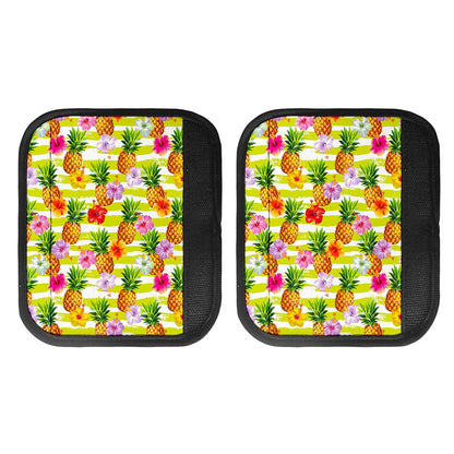 Yellow Striped Pineapple Pattern Print Handle Covers