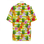 Yellow Striped Pineapple Pattern Print Hawaiian Shirt