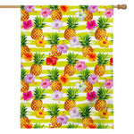 Yellow Striped Pineapple Pattern Print House Flag