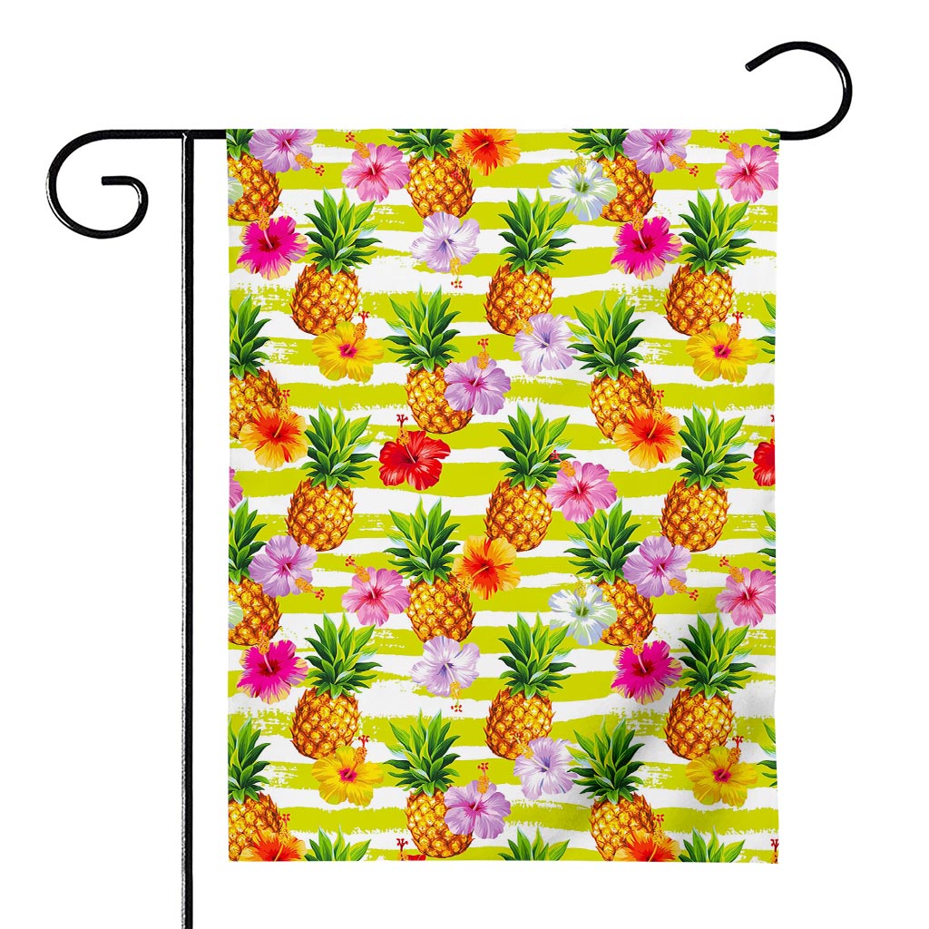 Yellow Striped Pineapple Pattern Print House Flag
