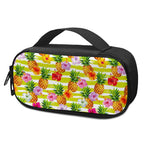 Yellow Striped Pineapple Pattern Print Insulin Cooler Travel Case