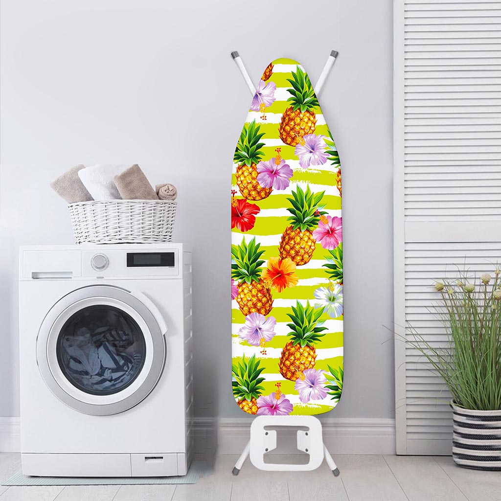 Yellow Striped Pineapple Pattern Print Ironing Board Cover