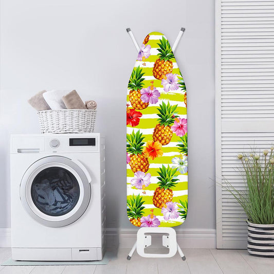Yellow Striped Pineapple Pattern Print Ironing Board Cover