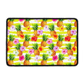 Yellow Striped Pineapple Pattern Print Kitchen Mat