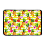 Yellow Striped Pineapple Pattern Print Kitchen Mat