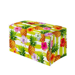 Yellow Striped Pineapple Pattern Print Leather Tissue Box Cover