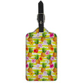 Yellow Striped Pineapple Pattern Print Luggage Tag