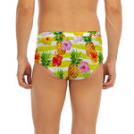 Yellow Striped Pineapple Pattern Print Men's Briefs