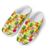 Yellow Striped Pineapple Pattern Print Mesh Casual Shoes