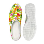 Yellow Striped Pineapple Pattern Print Mesh Casual Shoes