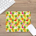 Yellow Striped Pineapple Pattern Print Mouse Pad