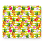 Yellow Striped Pineapple Pattern Print Mouse Pad