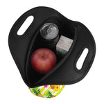 Yellow Striped Pineapple Pattern Print Neoprene Lunch Bag