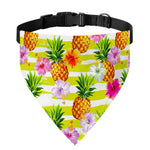 Yellow Striped Pineapple Pattern Print Over The Collar Dog Bandana