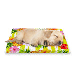 Yellow Striped Pineapple Pattern Print Pet Cooling Mat Cover