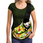 Yellow Striped Pineapple Pattern Print Pet Sling Carrier