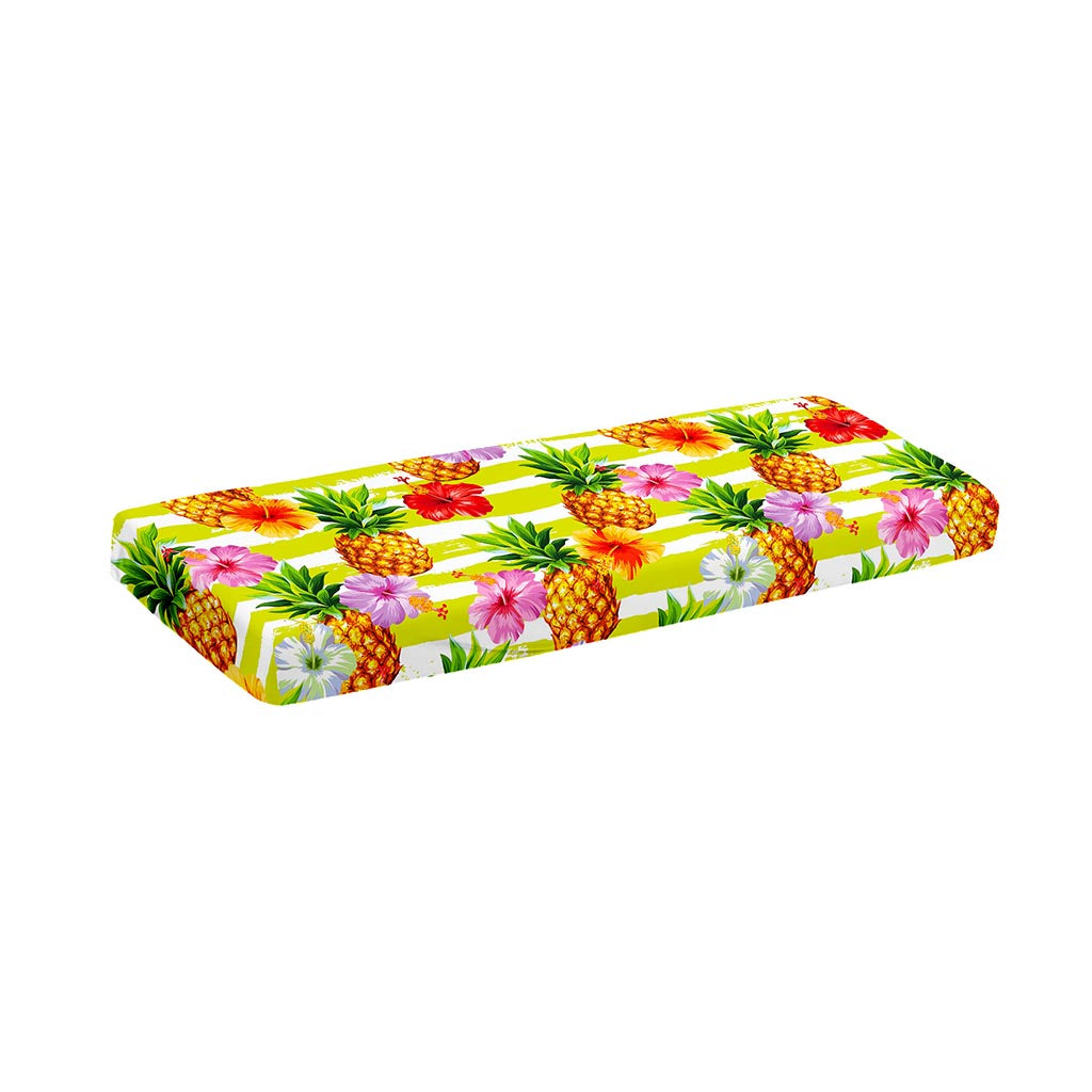 Yellow Striped Pineapple Pattern Print Piano Keyboard Cover