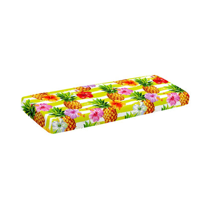 Yellow Striped Pineapple Pattern Print Piano Keyboard Cover