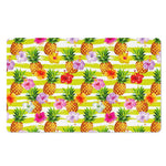 Yellow Striped Pineapple Pattern Print Polyester Doormat