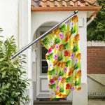 Yellow Striped Pineapple Pattern Print Polyester Flag