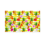 Yellow Striped Pineapple Pattern Print Polyester Flag