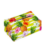 Yellow Striped Pineapple Pattern Print Rectangle Tissue Box Cover