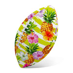 Yellow Striped Pineapple Pattern Print Rugby Ball