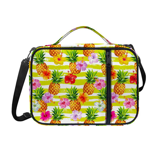 Yellow Striped Pineapple Pattern Print Shoulder Strap Bible Bag