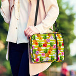 Yellow Striped Pineapple Pattern Print Shoulder Strap Bible Bag