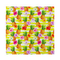 Yellow Striped Pineapple Pattern Print Silk Bandana