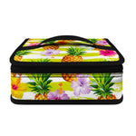 Yellow Striped Pineapple Pattern Print Small Lunch Bag