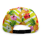 Yellow Striped Pineapple Pattern Print Snapback Cap