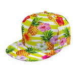 Yellow Striped Pineapple Pattern Print Snapback Cap