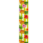 Yellow Striped Pineapple Pattern Print Table Runner