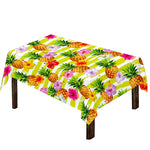 Yellow Striped Pineapple Pattern Print Tablecloth