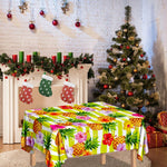 Yellow Striped Pineapple Pattern Print Tablecloth