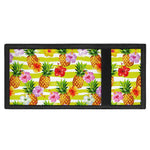 Yellow Striped Pineapple Pattern Print Trifold Wallet