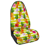 Yellow Striped Pineapple Pattern Print Waterproof Car Seat Cover