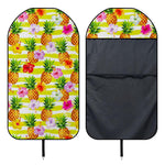 Yellow Striped Pineapple Pattern Print Waterproof Car Seat Cover