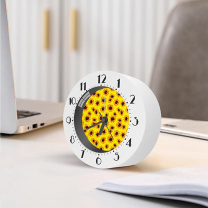 Yellow Sunflower Pattern Print Alarm Clock