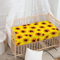 Yellow Sunflower Pattern Print Baby Crib Sheet