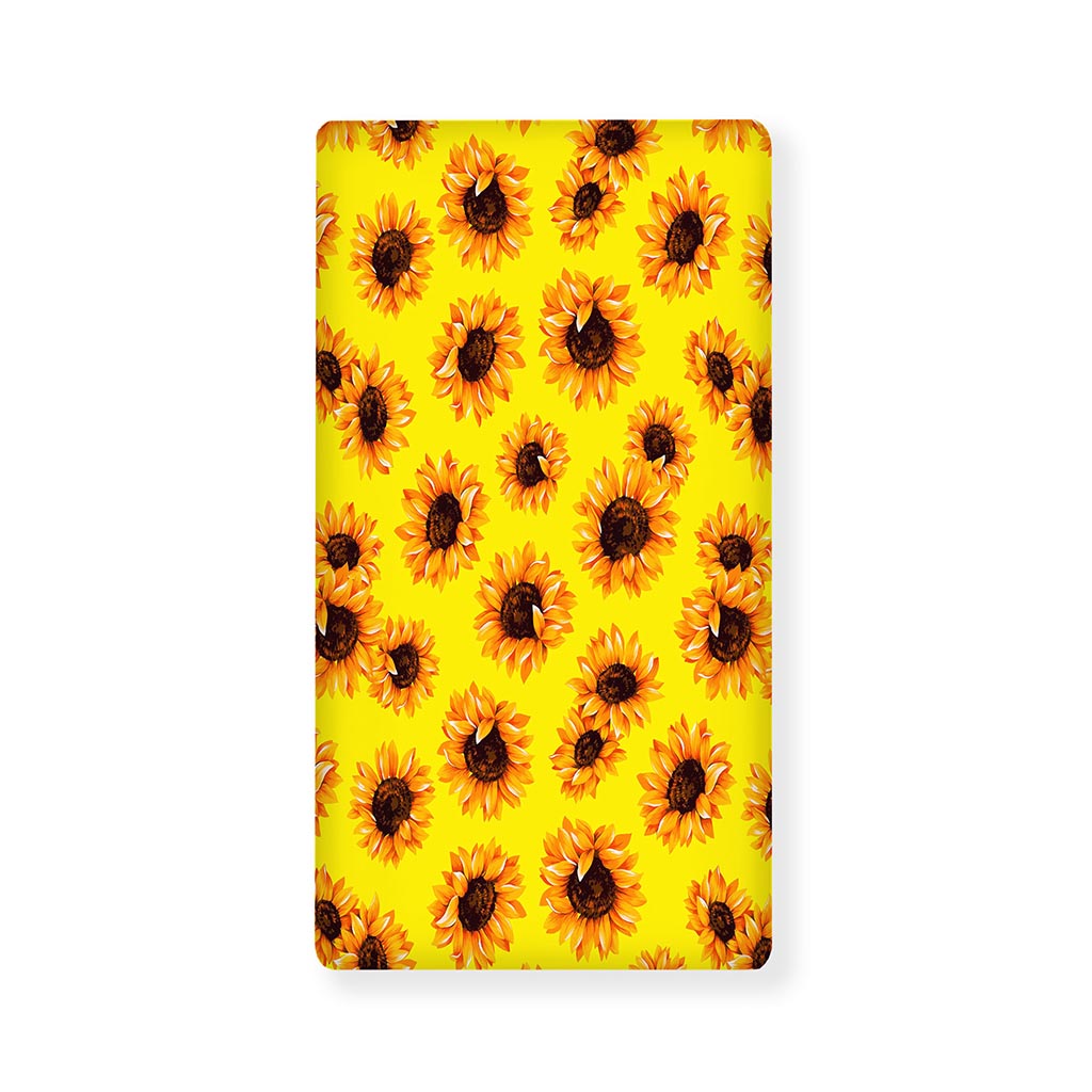 Yellow Sunflower Pattern Print Baby Crib Sheet