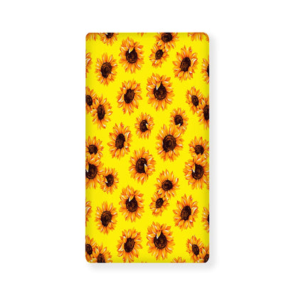Yellow Sunflower Pattern Print Baby Crib Sheet