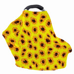 Yellow Sunflower Pattern Print Baby Seat Cover