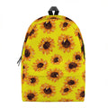 Yellow Sunflower Pattern Print School Backpack