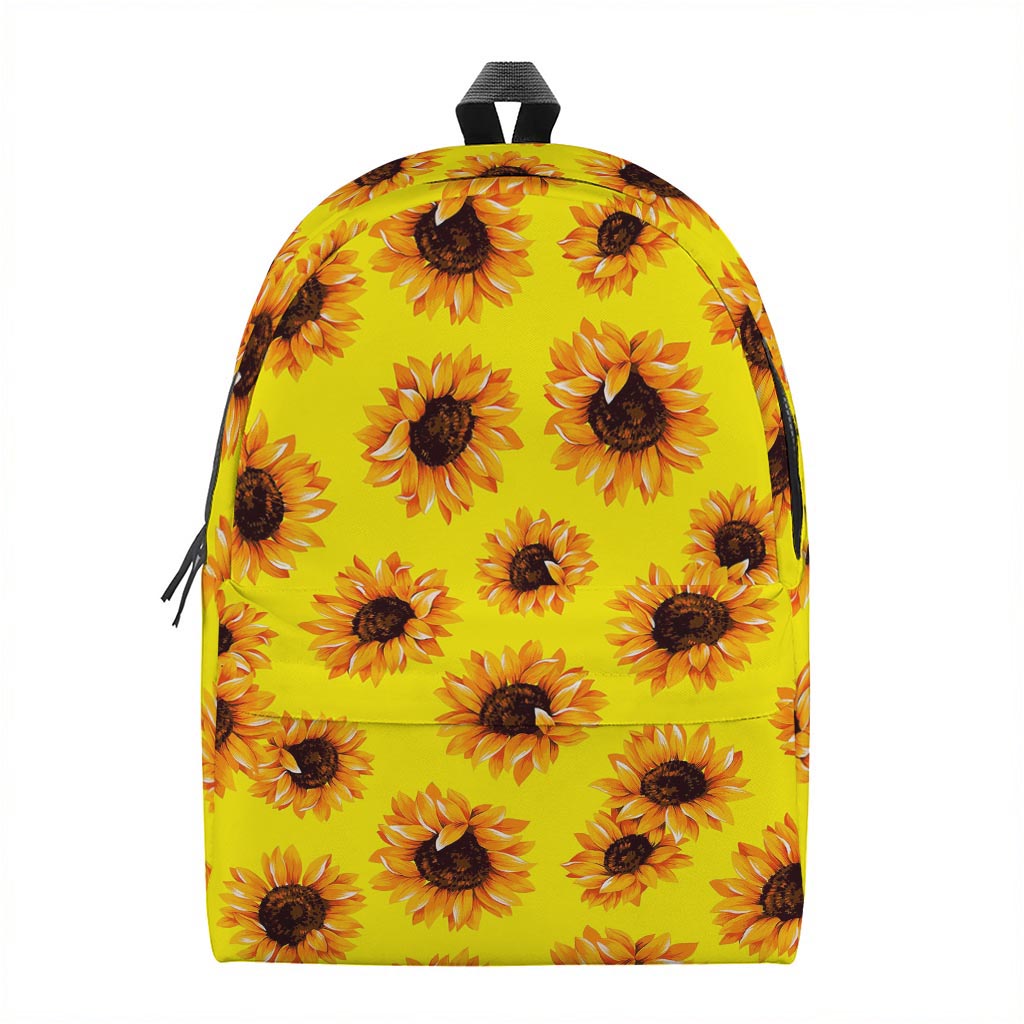 Yellow Sunflower Pattern Print Backpack
