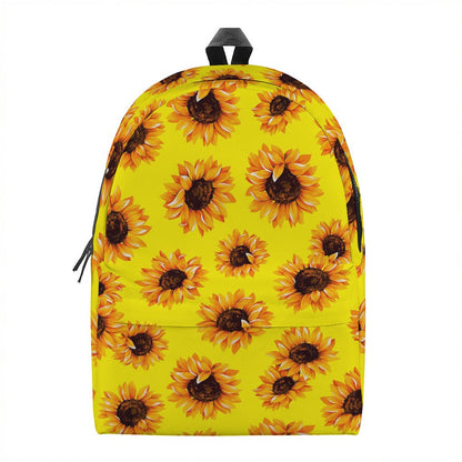 Yellow Sunflower Pattern Print Backpack