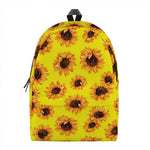 Yellow Sunflower Pattern Print Backpack