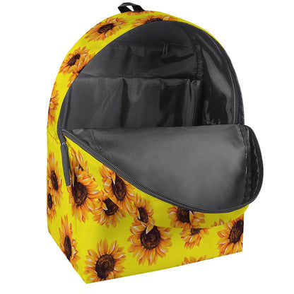 Yellow Sunflower Pattern Print Backpack