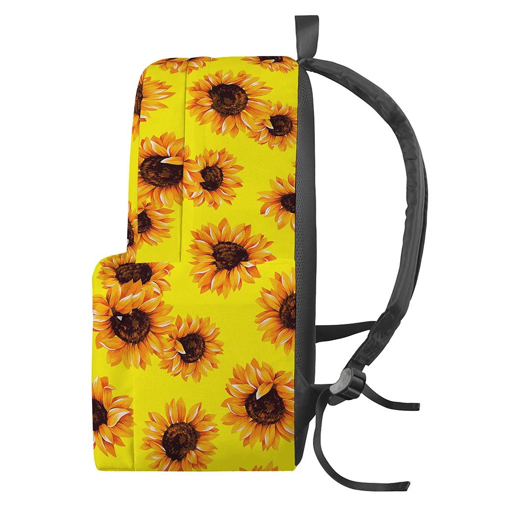 Yellow Sunflower Pattern Print Backpack